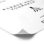 の結婚浴室のサインモダンミニマエレガントリスト ポスター (角)