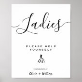 の結婚浴室のサインモダンミニマエレガントリスト ポスター (正面)