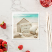 の結婚海ビーチ スタンダードカクテルナプキン (インサイチュ)