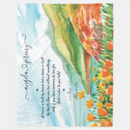 の結婚海、青い空と花の毛布 フリースブランケット