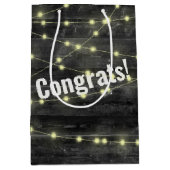 の結婚照明オン木目抱き枕 ミディアムペーパーバッグ (正面)