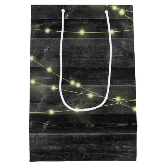 の結婚照明オン木目抱き枕 ミディアムペーパーバッグ (裏面)