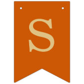 の結婚燃えたオレンジシンプル色の花嫁と花婿の名前 バンティングフラッグ (第1の旗)