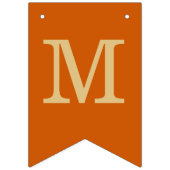 の結婚燃えたオレンジシンプル色の花嫁と花婿の名前 バンティングフラッグ (第3の旗)