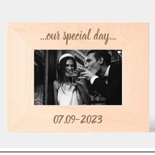 の結婚特別な日のカスタム木製写真枠 レーザー彫刻フレーム