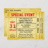 の結婚特別イベント日付の保存チケット 案内ポストカード (正面/裏面)
