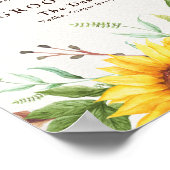 の結婚特徴的なドリンク素朴Boho Sunflowers ポスター (角)