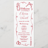 の結婚献立式手描きお洒落 プログラム (正面)