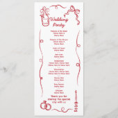 の結婚献立式手描きお洒落 プログラム (裏面)