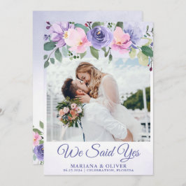 の結婚発モダン表ピンクフローラ 招待状