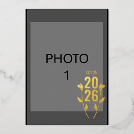 の結婚発表ゴールドフォイルフォトカード 箔シーズンカード