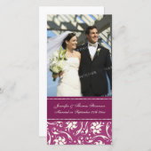 の結婚発表フォトカードクリームとピンク 案内状 (正面/裏面)