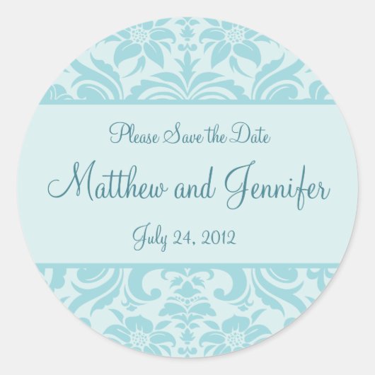 の結婚発表日付ステッカーの保存 ラウンドシール (正面)