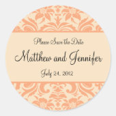 の結婚発表日付ステッカーの保存 ラウンドシール (正面)