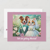 の結婚発表日付テンプレートの保存 ポストカード (正面/裏面)