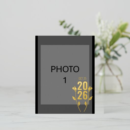 の結婚発表箔ポストカード 箔シーズンポストカード (立ち正面)