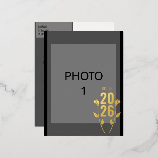 の結婚発表箔ポストカード 箔シーズンポストカード (正面/裏面)