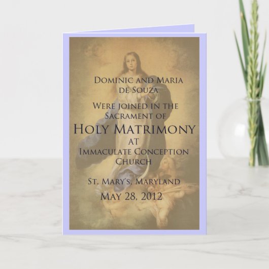 の結婚発表 案内状 (正面)