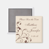 の結婚発表Save the Date Magnet - Square マグネット (正面/裏面)