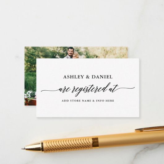 の結婚登モダンエレガント録写真 エンクロージャーカード (正面/裏面インサイチュ)