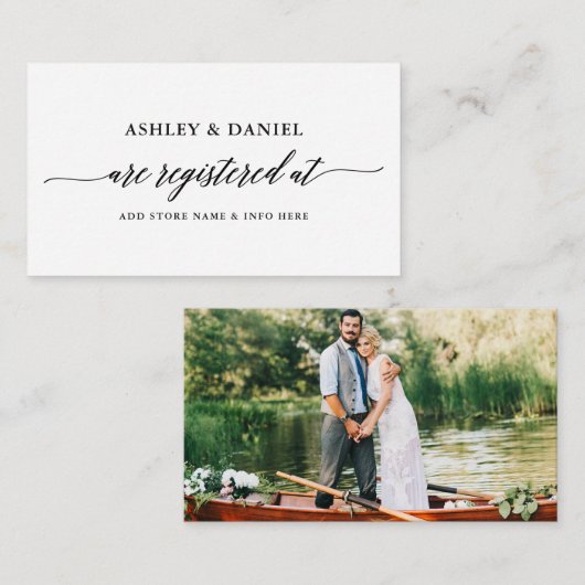 の結婚登モダンエレガント録写真 エンクロージャーカード (正面/裏面)