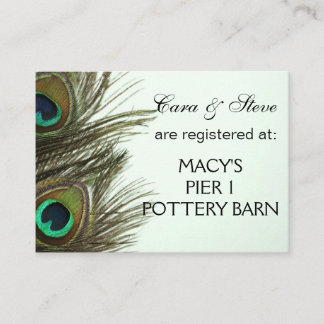 の結婚登録孔雀の羽根カード エンクロージャーカード