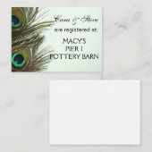 の結婚登録孔雀の羽根カード エンクロージャーカード (正面/裏面)