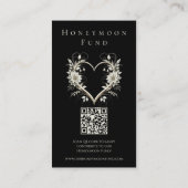 の結婚登録花モダン付きハート 名刺 (裏面)