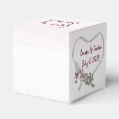 の結婚白いリボンハート フェイバーボックス (裏面サイド)