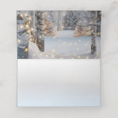 の結婚白い樺の木の木の冬のラかわいらしイト プレイスカード (内部開封)