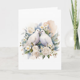の結婚白い鳩の水色 招待状