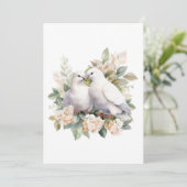 の結婚白い鳩の水色 招待状 (スタンド正面)