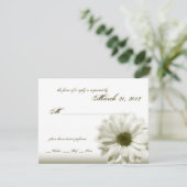 の結婚白アンティークデイジー 出欠カード (スタンド正面)