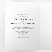 の結婚白フォーマルクリーンシンプル 三つ折りカード (内部最初)