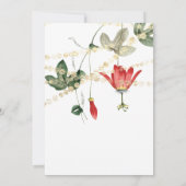 の結婚白モダンフローラアイビー金ゴールド 招待状 (裏面)