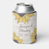 の結婚白素朴木シック黄色ひまわり 缶クーラー (缶裏面)