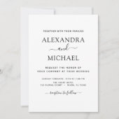 の結婚白黒のエレガントタイポグラフィ 招待状 (正面)