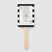 の結婚白黒のストライプ |金ゴールドハートプログラム ハンドファン (裏面)