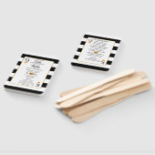 の結婚白黒のストライプ |金ゴールドハートプログラム ハンドファン (組立なし)