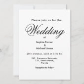 の結婚白黒ミニマルシンプル招待状 案内状 (正面)