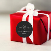 の結婚白黒mr mrsハートスクリプト ラウンドシール