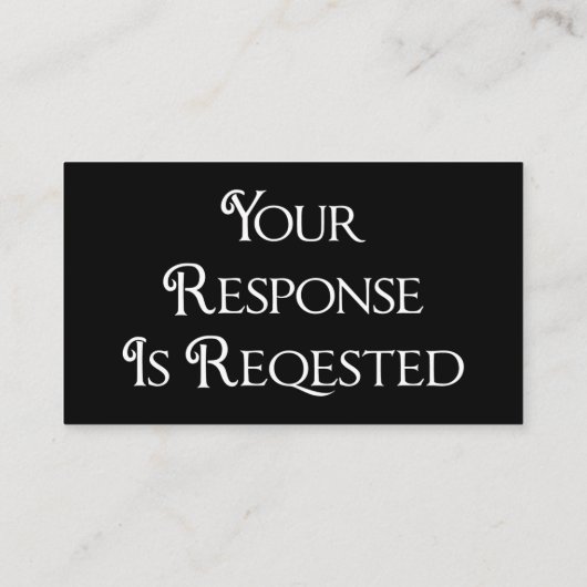 の結婚白黒RSVP QRコード応答カード エンクロージャーカード (裏面)