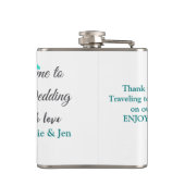 の結婚目的地お祝いへようこそ フラスク (裏面)