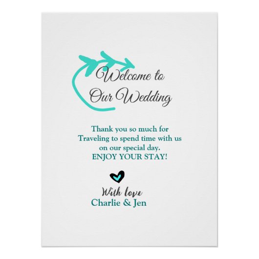 の結婚目的地お祝いへようこそ ポスター (正面)