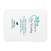 の結婚目的地お祝いへようこそ マグネット (横)