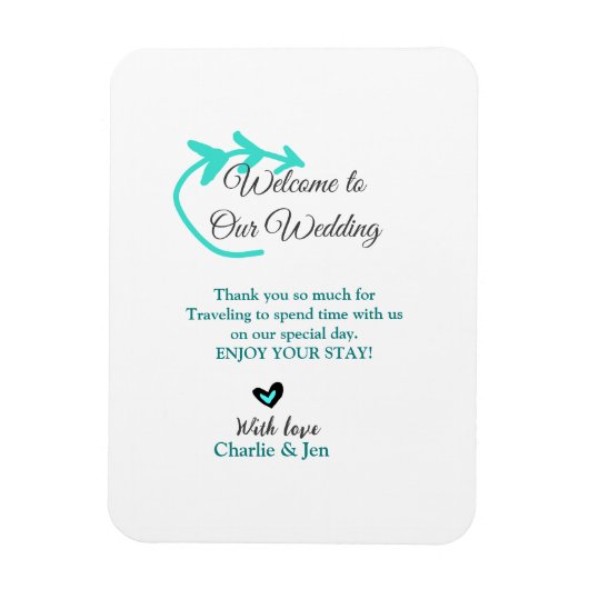 の結婚目的地お祝いへようこそ マグネット (縦)