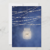 の結婚目的地のワールドマップライトジャーとハート 招待状 (裏面)