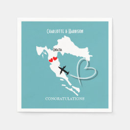 の結婚目的地クロアチア スタンダードカクテルナプキン