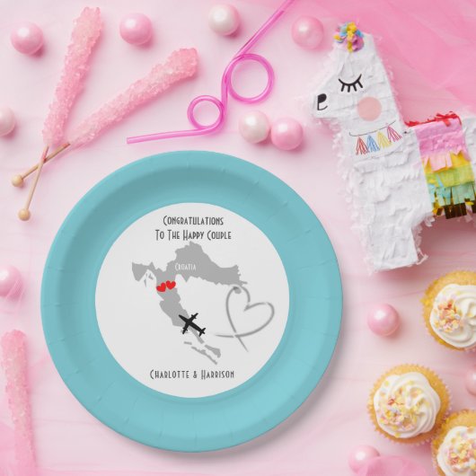 の結婚目的地クロアチア ペーパープレート (パーティー)