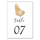 の結婚目的地バルバドス金ゴールドマップハート テーブルナンバー (正面)